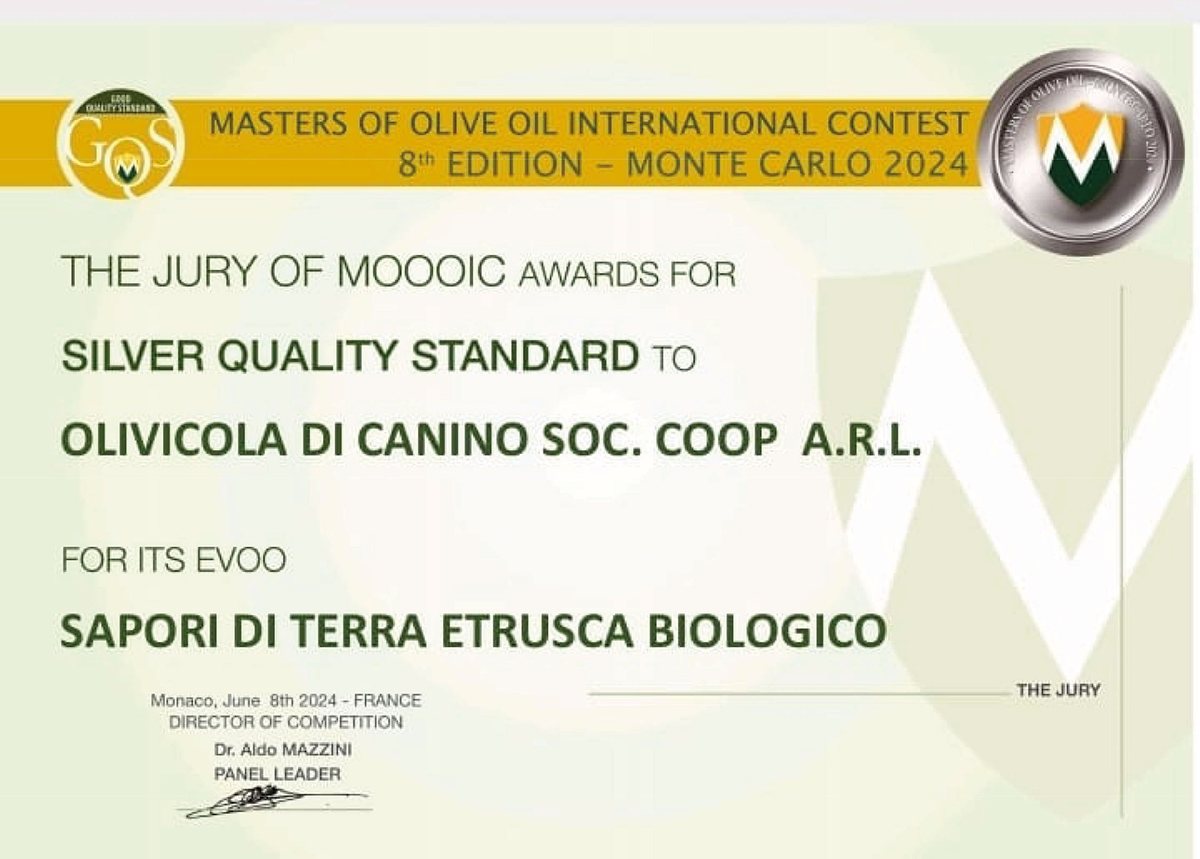 1° Classificato - Concorso per i migliori olii di Roma e del Lazio